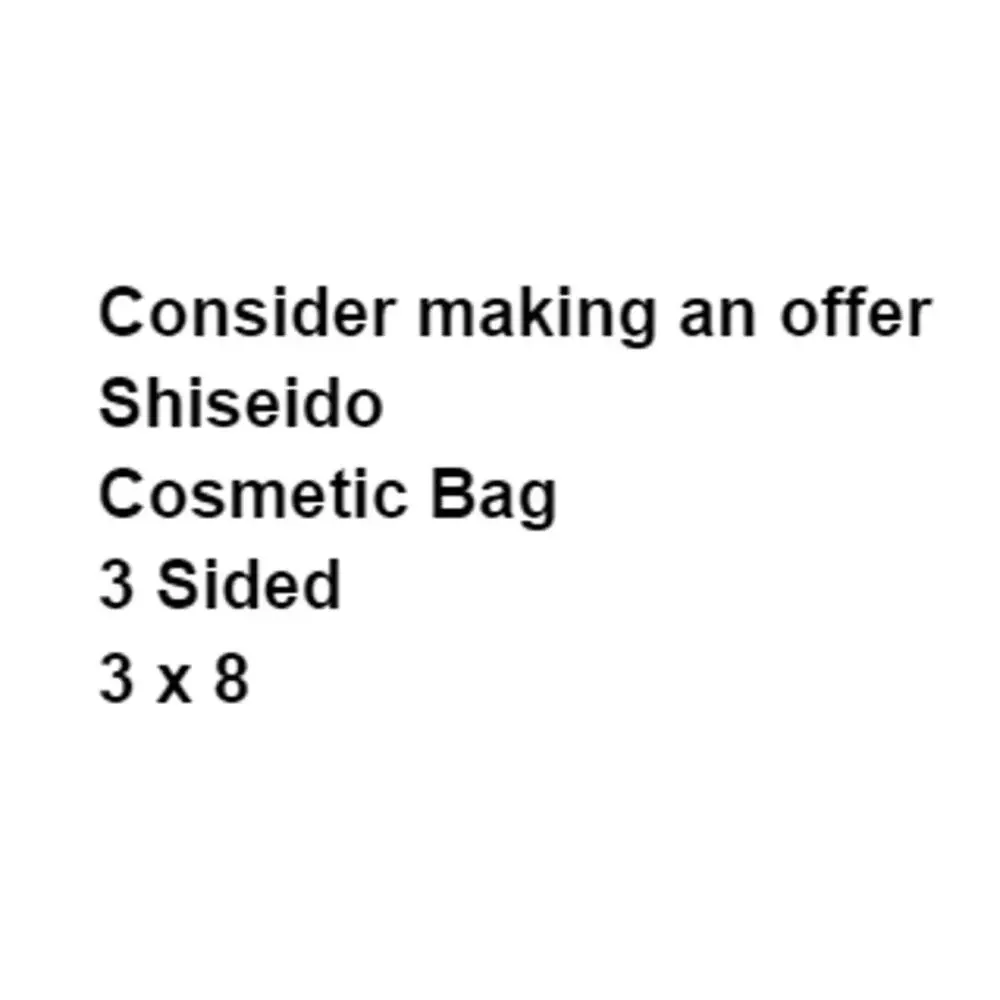 Shiseido Cosmetic Bag Glam Modern New Years Eve Designer Classy Chic Elegant